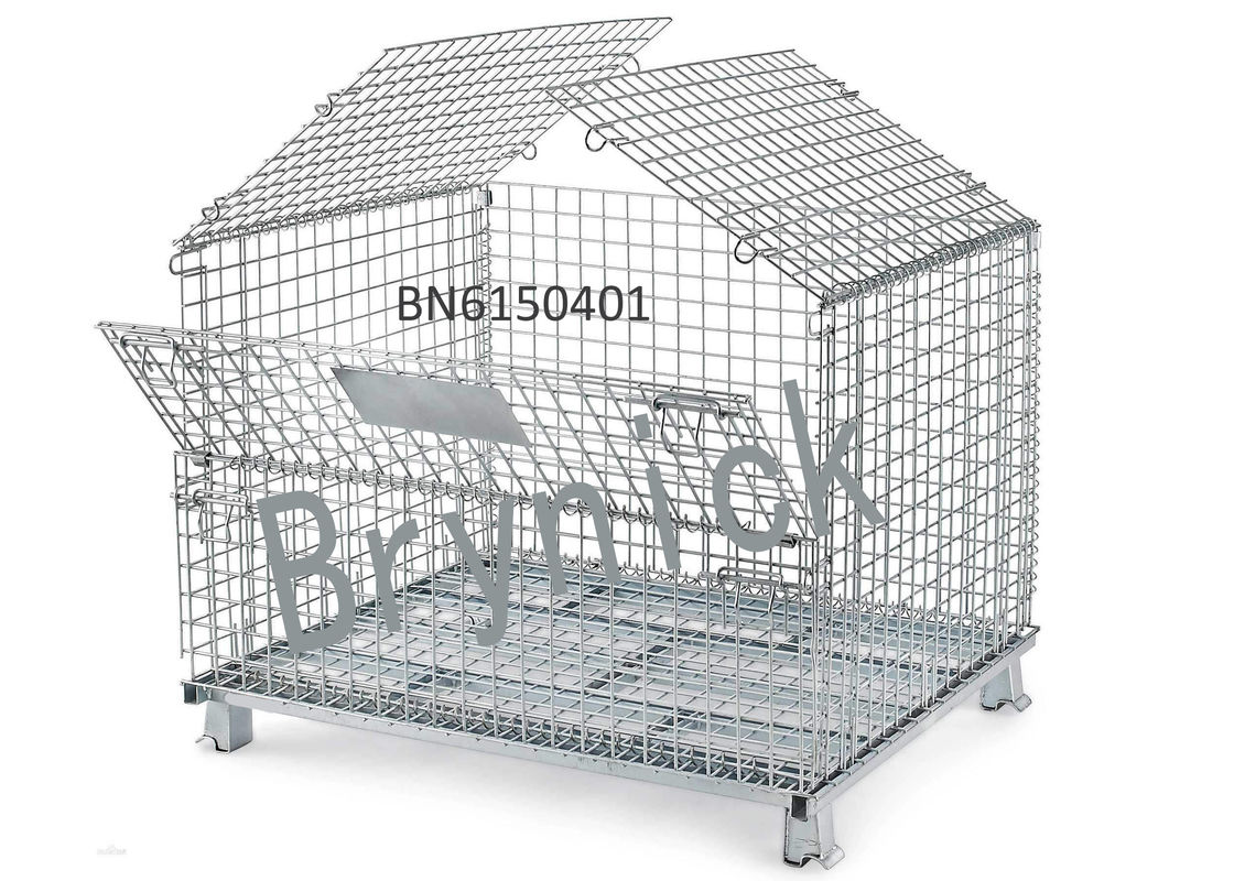 حاويات الأسلاك الصناعية BN6150107 ، قابلة للطي حاوية شبكة أسلاك 32 × 24 بوصة المزود