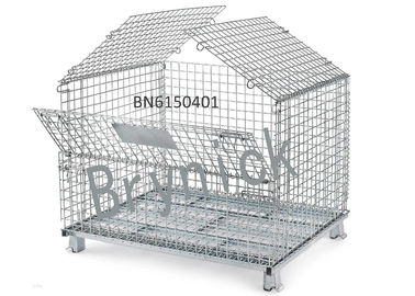 حاويات الأسلاك الصناعية BN6150107 ، قابلة للطي حاوية شبكة أسلاك 32 × 24 بوصة